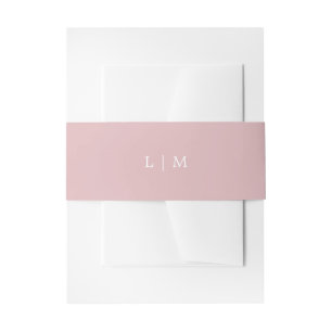 Bandeau De Faire-part Simple Monogramme Rose Clair Élégant Mariage