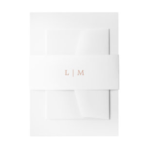 Bandeau De Faire-part Simple Monogramme Rose Élégant Mariage
