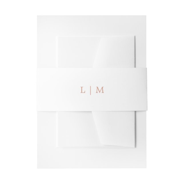 Bandeau De Faire-part Simple Monogramme Rose Élégant Mariage (Devant example)