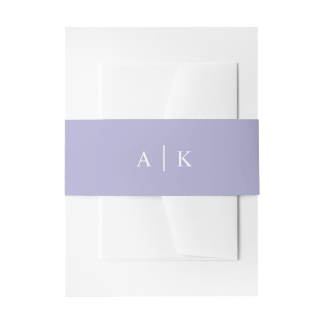 Bandeau De Faire-part Simple monogramme violet invitation bande ventre (Devant example)
