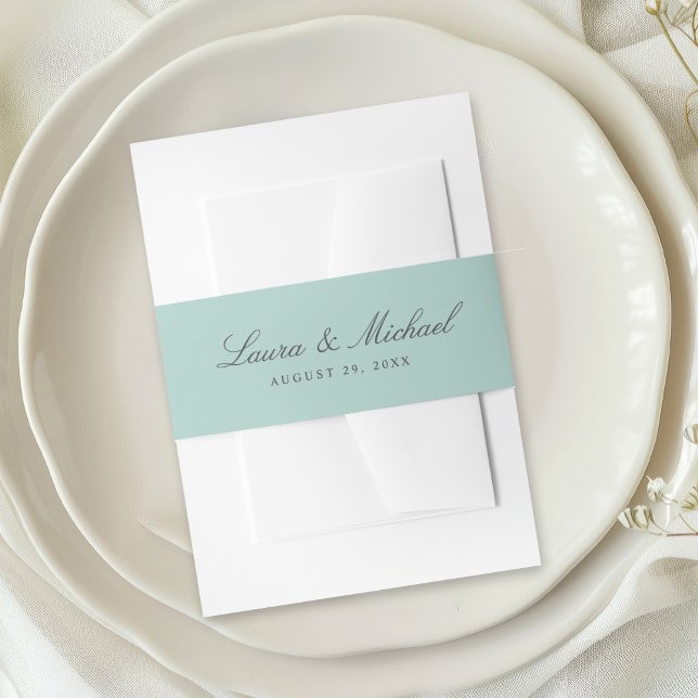 Bandeau De Faire-part Simple Pale Teal Personalized Wedding (Créateur téléchargé)