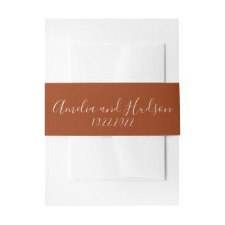 Bandeau De Faire-part Simple Rust Invitation Bande de ventre