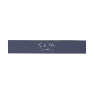 Bandeau De Faire-part Simple Script Romantique Bleu Marine