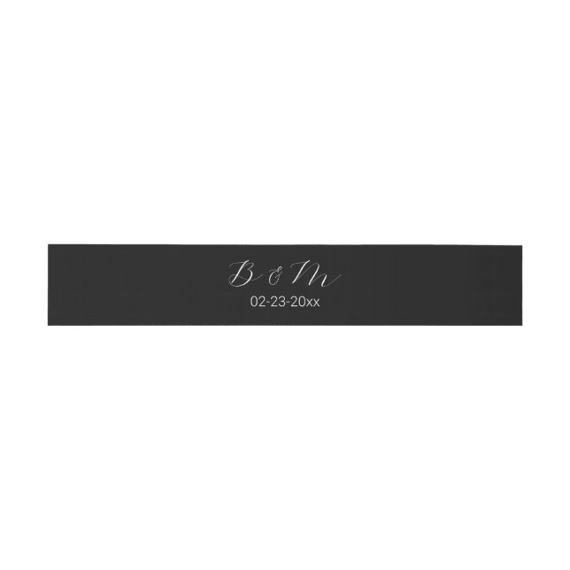 Bandeau De Faire-part Simple Script Romantique Noir (Plat)