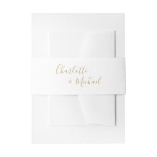 Bandeau De Faire-part Simple Signature Script Or
