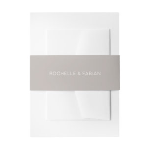 Bandeau De Faire-part Simple Taupe Élégant Mariage