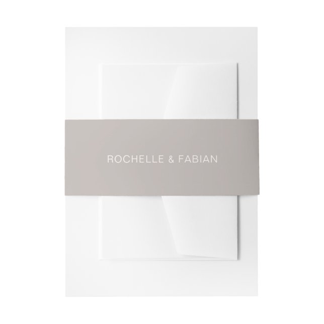 Bandeau De Faire-part Simple Taupe Élégant Mariage (Devant example)