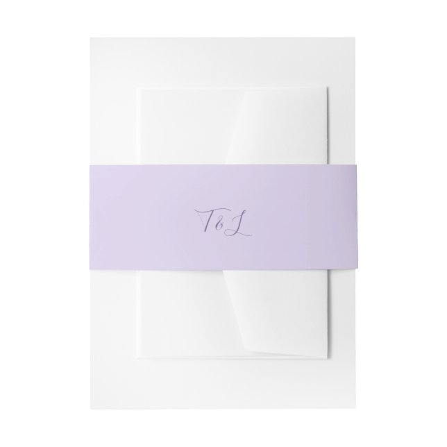 Bandeau De Faire-part Simple tendance lavande | Initiales Mariage (Devant example)