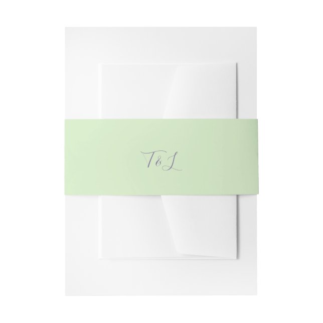 Bandeau De Faire-part Simple Vert Menthe | Faire-Part de Mariage Initial (Devant example)