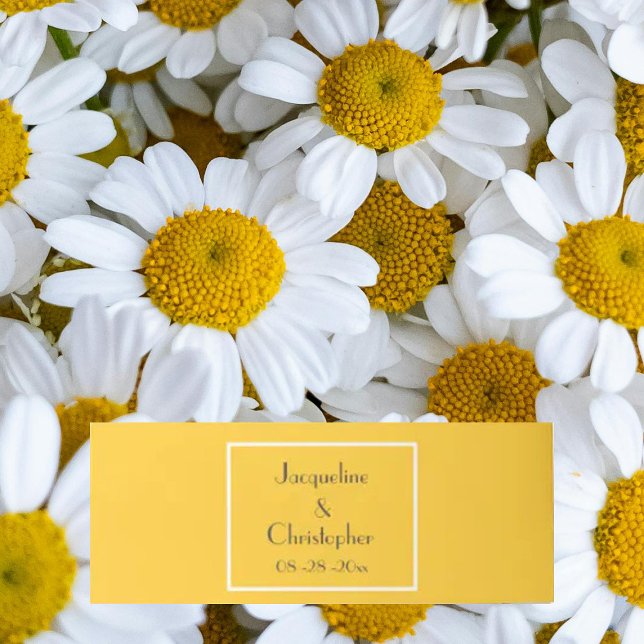 Bandeau De Faire-part Simples noms de script chic élégant Mariage modern (Elegant modern wedding invitation belly band in sunny yellow. Simple chic script names. Gorgeous!)