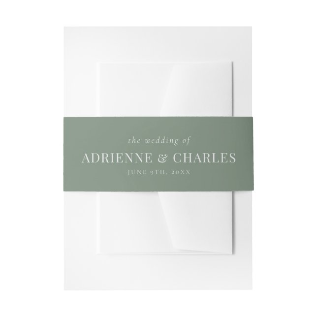 Bandeau De Faire-part Simplicité Florale 1 Mariage Moderne Vert (Devant example)