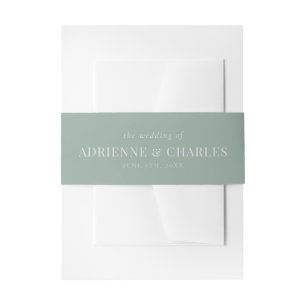 Bandeau De Faire-part Simplicité Florale 1 Mariage Moderne Vert