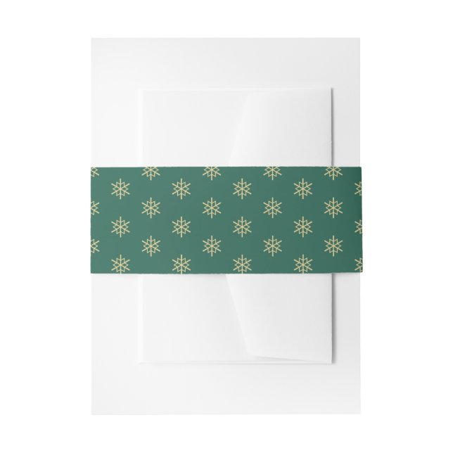 Bandeau De Faire-part Snowflakes en or, Noël (Devant example)
