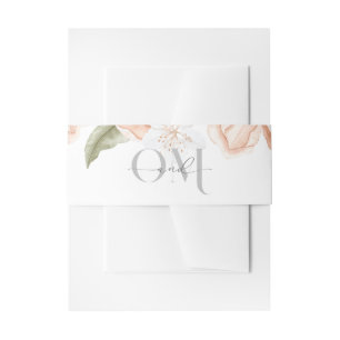 Bandeau De Faire-part Soft Peach Floral Invitation Belly Band