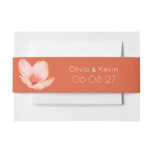 Bandeau De Faire-part Solide audacieux mariage moderne orange vif