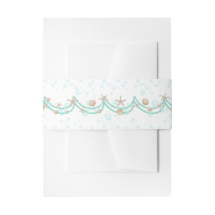 Bandeau De Faire-part Sous le Sea Mermaid Invitation Belly Band