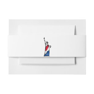 Bandeau De Faire-part Statue de la Liberté NY Rouge Blanc et Bleu