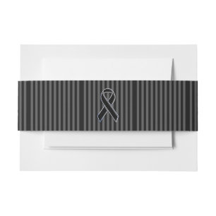 Bandeau De Faire-part Style Chrome Noir de la sensibilisation au ruban