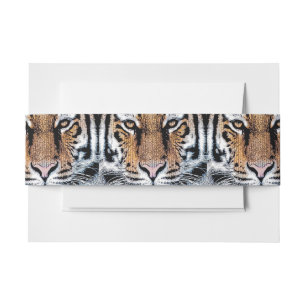 Bandeau De Faire-part Style de presse graphique Wild Tiger Portrait