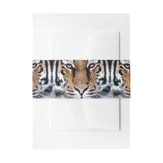 Bandeau De Faire-part Style de presse graphique Wild Tiger Portrait