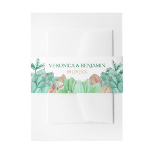 Bandeau De Faire-part Succulent Bouquet Mariage botanique