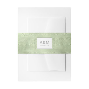 Bandeau De Faire-part Succulents et Mariage étincelant vert ID515