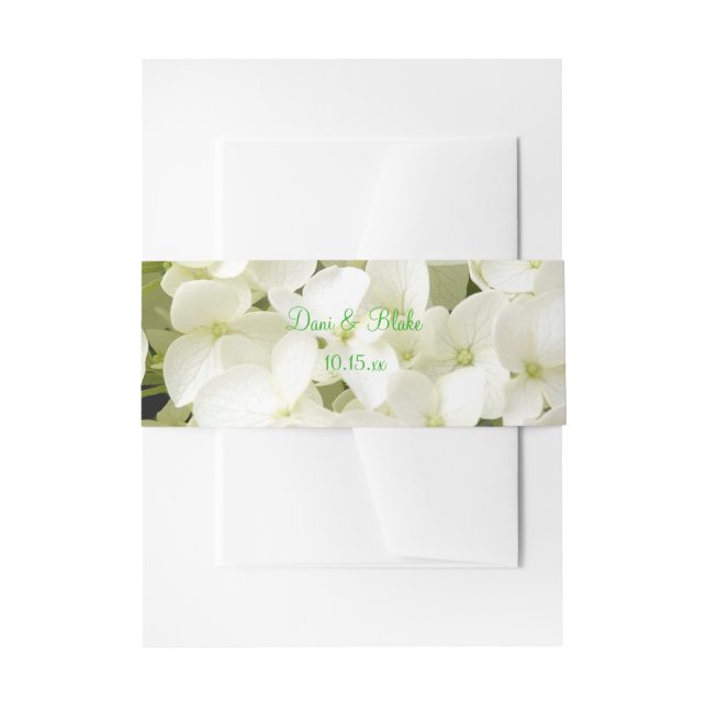 Bandeau De Faire-part Suite de mariage Hydrangea blanche (Devant example)
