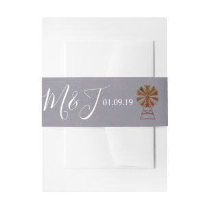 Bandeau De Faire-part Suite de mariage moulin à vent rustique de ferme