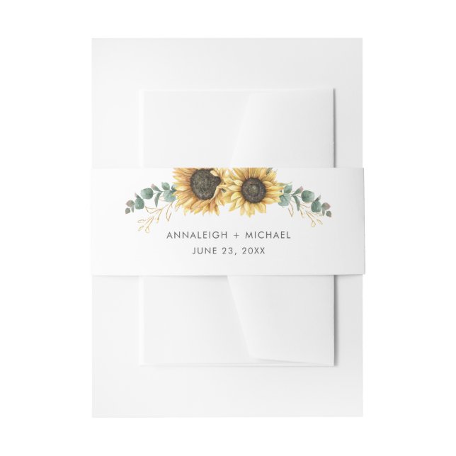 Bandeau De Faire-part Sunflower Eucalyptus Mariage de verdure (Devant example)