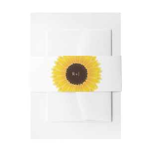 Bandeau De Faire-part Sunflower Faire-part de mariage Belly Band