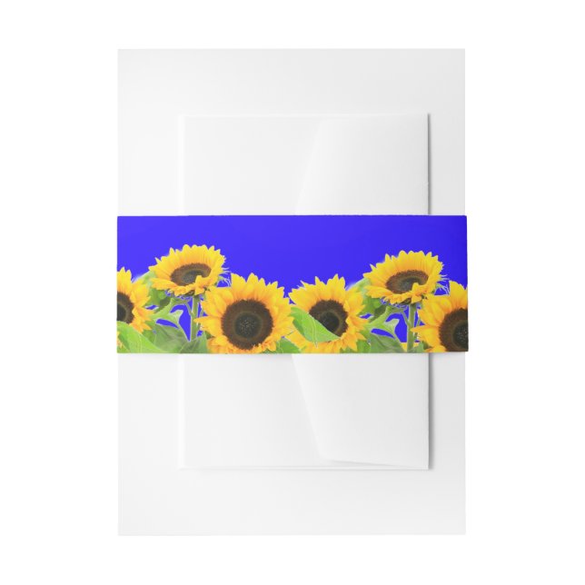 Bandeau De Faire-part Sunflowers Invitation Bande de ventre Couleurs ukr (Devant example)
