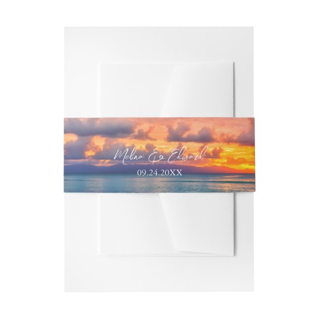 Bandeau De Faire-part Sunset Beach String Mariage (Devant example)