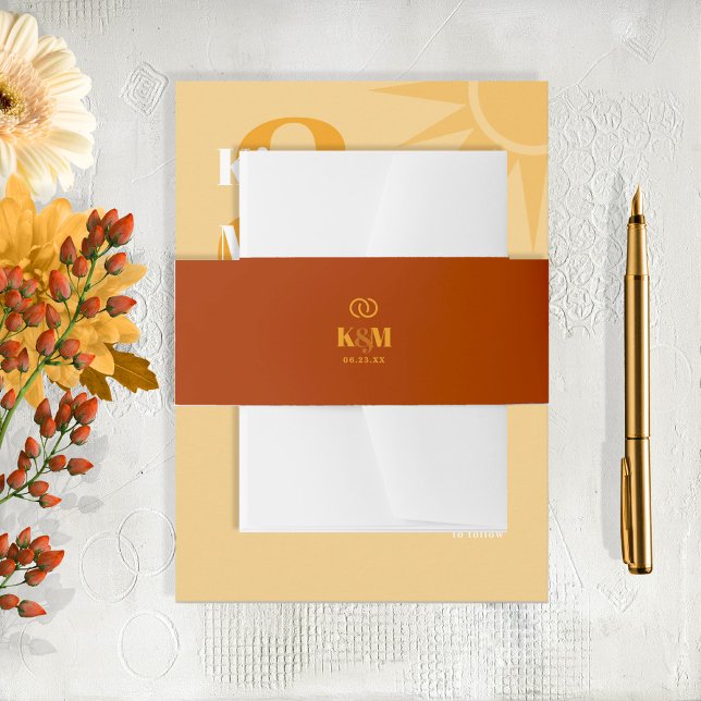 Bandeau De Faire-part Sunshine Typography Mariage Brick Red ID1048 (Créateur téléchargé)