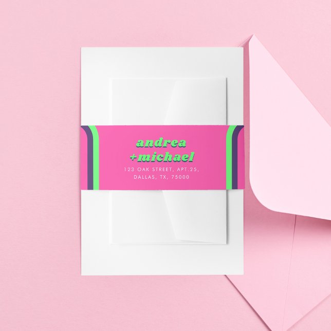 Bandeau De Faire-part Super arc-en-ciel rose Turquoise Lime les années 7 (Créateur téléchargé)