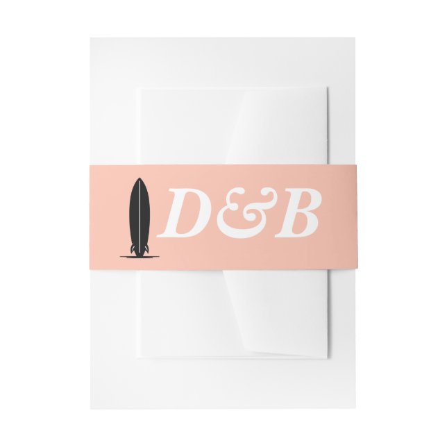 Bandeau De Faire-part Surf Mariage en couple (Devant example)