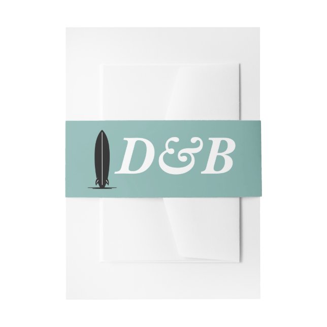 Bandeau De Faire-part Surf Mariage en couple (Devant example)