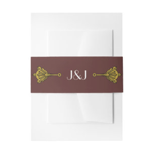 Bandeau De Faire-part Swanky Art Déco dans Red Invitation Belly Band