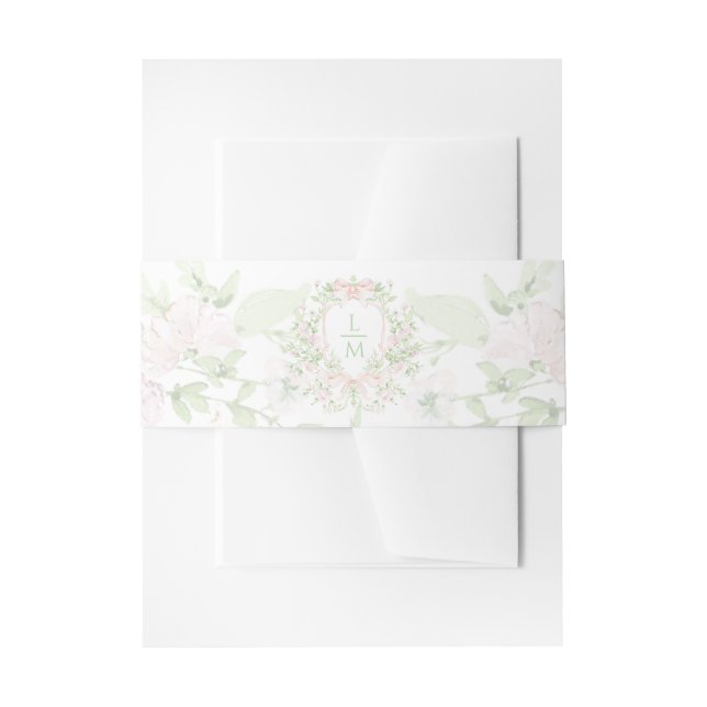 Bandeau De Faire-part Sweet Crest avec nœud rose pâle (Devant example)
