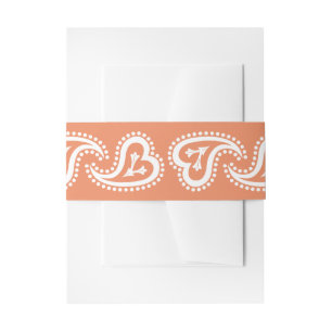 Bandeau De Faire-part Sweet Paisley Hearts in Coral Invitation Belly Ban