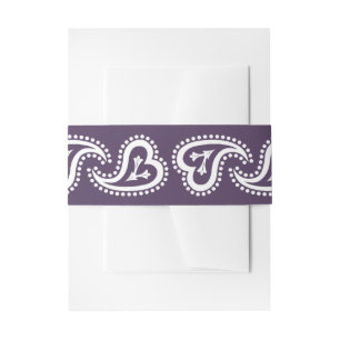 Bandeau De Faire-part Sweet Paisley Hearts in Purple Invitation Belly Ba