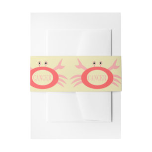 Bandeau De Faire-part Symbole du cancer Crabe Invitation Bande du ventre