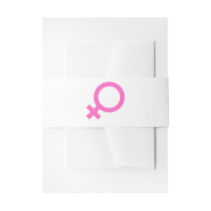 Bandeau De Faire-part Symbole Féminin Rose Icône Féministe Minimaliste V