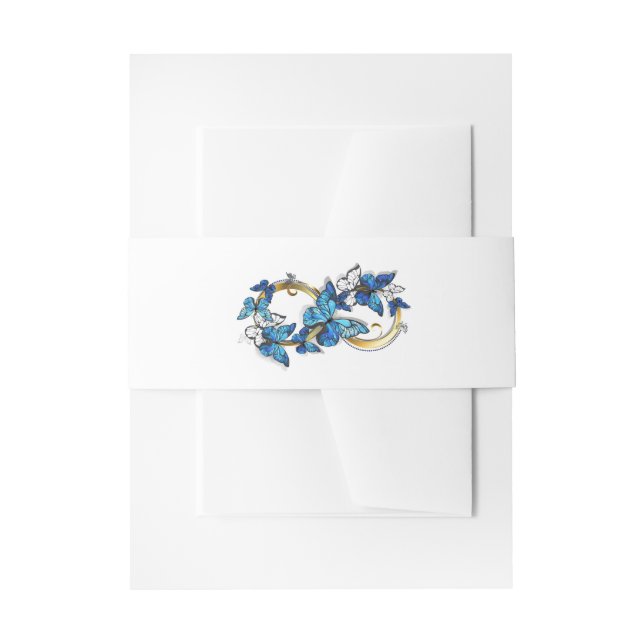 Bandeau De Faire-part Symbole infini de papillons Morpho bleus (Devant example)