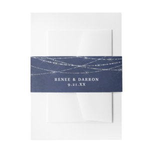 Bandeau De Faire-part Tableau bleu et guirlande de lumières blanches