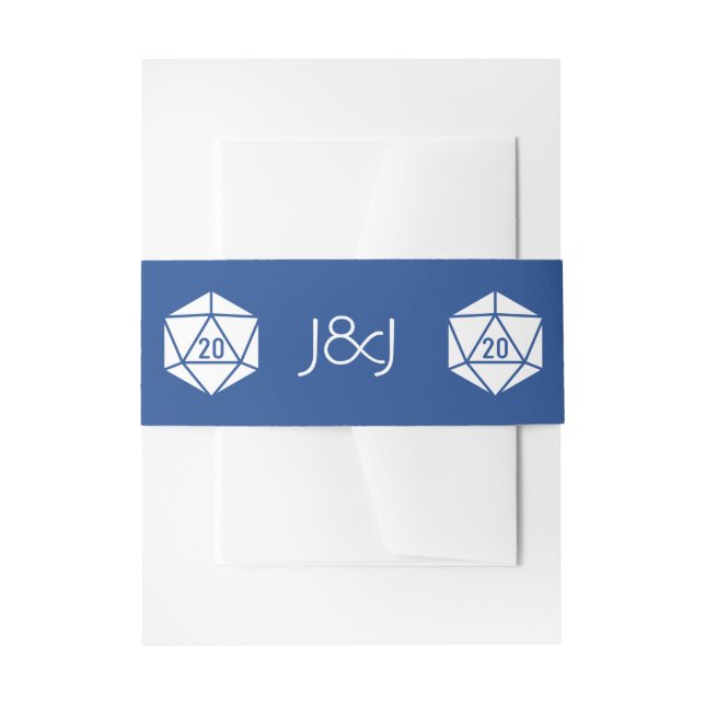 Bandeau De Faire-part Tabletop Chic dans Blue Invitation Belly Band (Devant example)