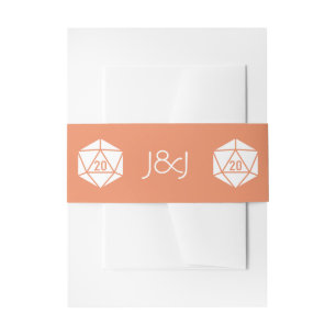 Bandeau De Faire-part Tabletop Chic dans Coral Invitation Belly Band