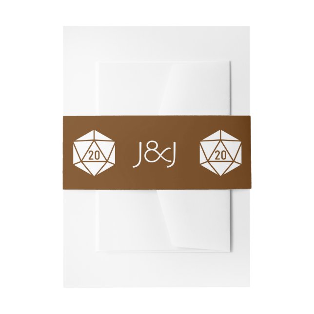 Bandeau De Faire-part Tabletop Chic dans le chocolat Invitation Bande de (Devant example)