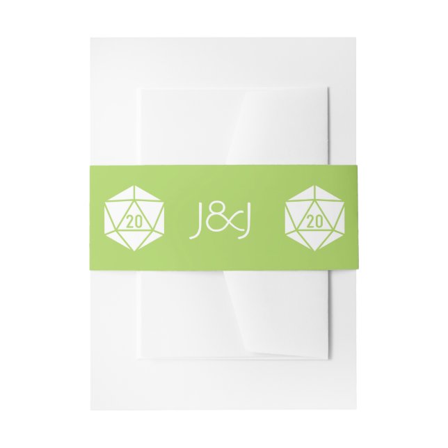 Bandeau De Faire-part Tabletop Chic dans Peridot Invitation Belly Band (Devant example)