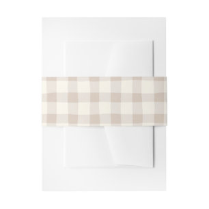 Bandeau De Faire-part Tan En vichy neutre