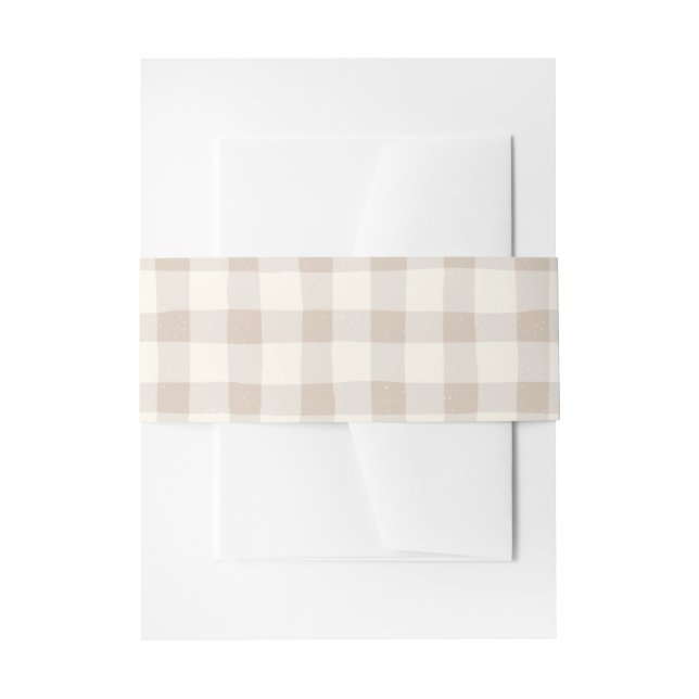 Bandeau De Faire-part Tan En vichy neutre (Devant example)